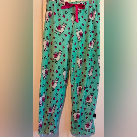 Bobbie Brooks Other - Bobbie Brooks mint Green Fleece Llama Graphic Pajama Lounge Pants |Size Medium